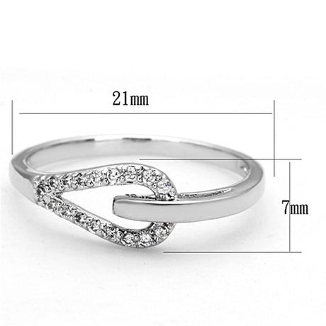 Rhodium Brass Ring with AAA Grade CZ  in Clear