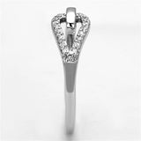 Rhodium Brass Ring with AAA Grade CZ  in Clear