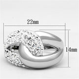 Rhodium Brass Ring with Top Grade Crystal  in Clear