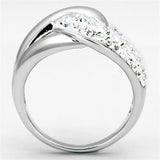 Rhodium Brass Ring with Top Grade Crystal  in Clear