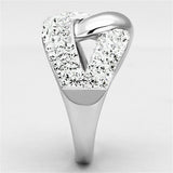 Rhodium Brass Ring with Top Grade Crystal  in Clear