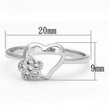 Rhodium Brass Ring with AAA Grade CZ  in Clear