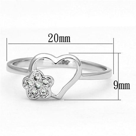 Rhodium Brass Ring with AAA Grade CZ  in Clear
