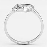 Rhodium Brass Ring with AAA Grade CZ  in Clear
