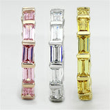 Tricolor Brass Ring with AAA Grade CZ  in Multi Color