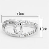 Rhodium Brass Ring with AAA Grade CZ  in Clear