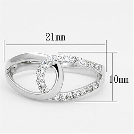 Rhodium Brass Ring with AAA Grade CZ  in Clear