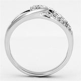 Rhodium Brass Ring with AAA Grade CZ  in Clear