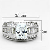 Rhodium Brass Ring with AAA Grade CZ  in Clear