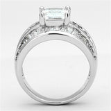 Rhodium Brass Ring with AAA Grade CZ  in Clear