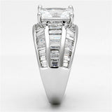Rhodium Brass Ring with AAA Grade CZ  in Clear