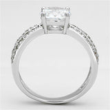 Rhodium Brass Ring with AAA Grade CZ  in Clear