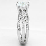 Rhodium Brass Ring with AAA Grade CZ  in Clear