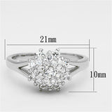 Rhodium Brass Ring with AAA Grade CZ  in Clear