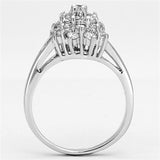 Rhodium Brass Ring with AAA Grade CZ  in Clear