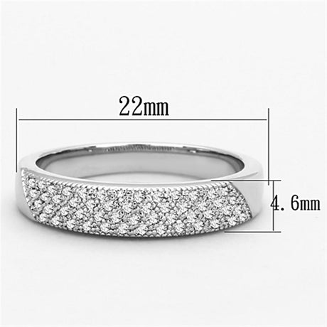 Rhodium Brass Ring with AAA Grade CZ  in Clear