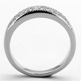 Rhodium Brass Ring with AAA Grade CZ  in Clear