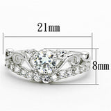 Rhodium Brass Ring with Top Grade Crystal  in Clear