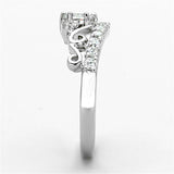 Rhodium Brass Ring with Top Grade Crystal  in Clear