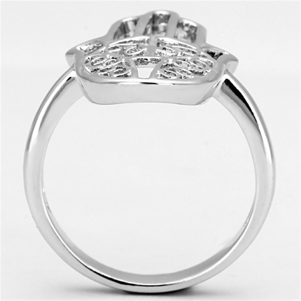 Rhodium Brass Ring with No Stone