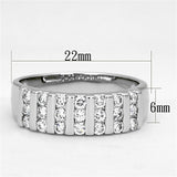 Rhodium Brass Ring with AAA Grade CZ  in Clear