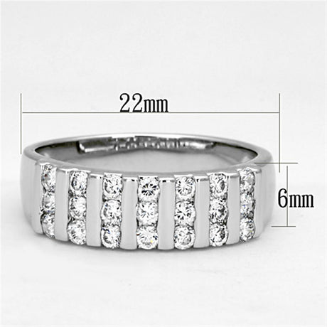 Rhodium Brass Ring with AAA Grade CZ  in Clear