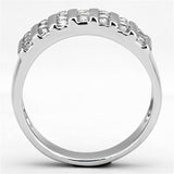 Rhodium Brass Ring with AAA Grade CZ  in Clear