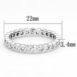Rhodium Brass Ring with AAA Grade CZ  in Clear
