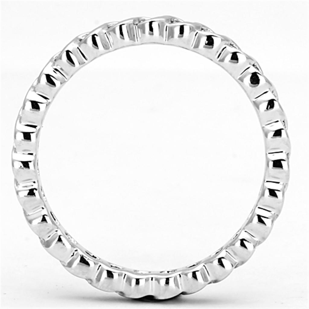 Rhodium Brass Ring with AAA Grade CZ  in Clear