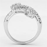 Rhodium Brass Ring with AAA Grade CZ  in Clear