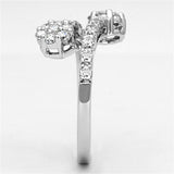Rhodium Brass Ring with AAA Grade CZ  in Clear