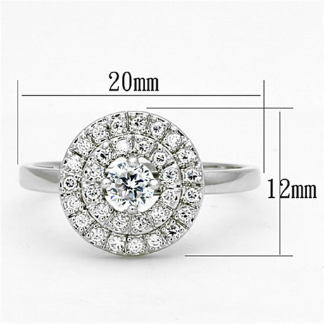 Rhodium Brass Ring with AAA Grade CZ  in Clear