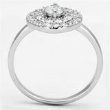 Rhodium Brass Ring with AAA Grade CZ  in Clear