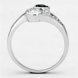 Rhodium Brass Ring with Synthetic Synthetic Glass in Sapphire