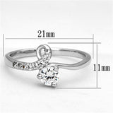 Rhodium Brass Ring with AAA Grade CZ  in Clear