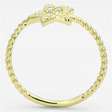 Gold Brass Ring with AAA Grade CZ  in Clear