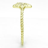 Gold Brass Ring with AAA Grade CZ  in Clear