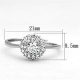 Rhodium Brass Ring with AAA Grade CZ  in Clear