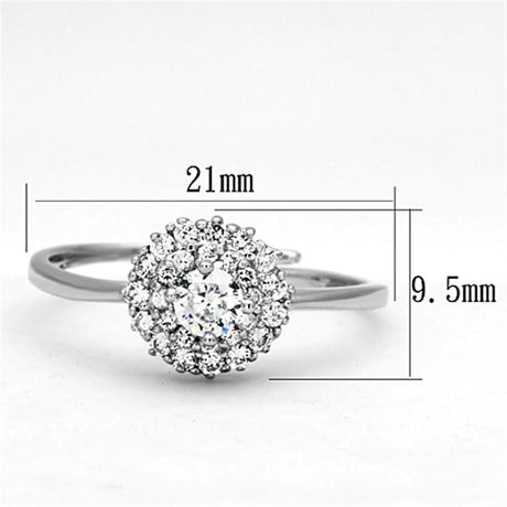Rhodium Brass Ring with AAA Grade CZ  in Clear