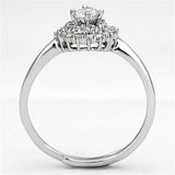 Rhodium Brass Ring with AAA Grade CZ  in Clear