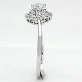 Rhodium Brass Ring with AAA Grade CZ  in Clear
