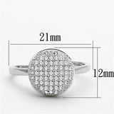 Rhodium Brass Ring with AAA Grade CZ  in Clear