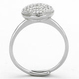 Rhodium Brass Ring with AAA Grade CZ  in Clear