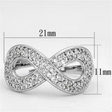 Rhodium Brass Ring with AAA Grade CZ  in Clear