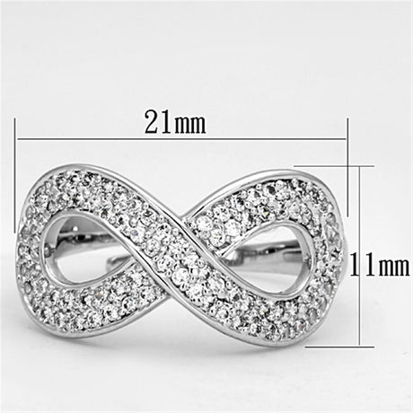 Rhodium Brass Ring with AAA Grade CZ  in Clear