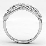 Rhodium Brass Ring with AAA Grade CZ  in Clear