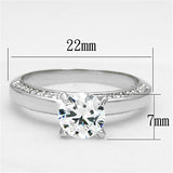 Rhodium Brass Ring with AAA Grade CZ  in Clear