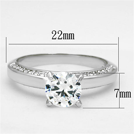 Rhodium Brass Ring with AAA Grade CZ  in Clear