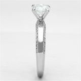 Rhodium Brass Ring with AAA Grade CZ  in Clear