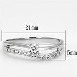 Rhodium Brass Ring with AAA Grade CZ  in Clear